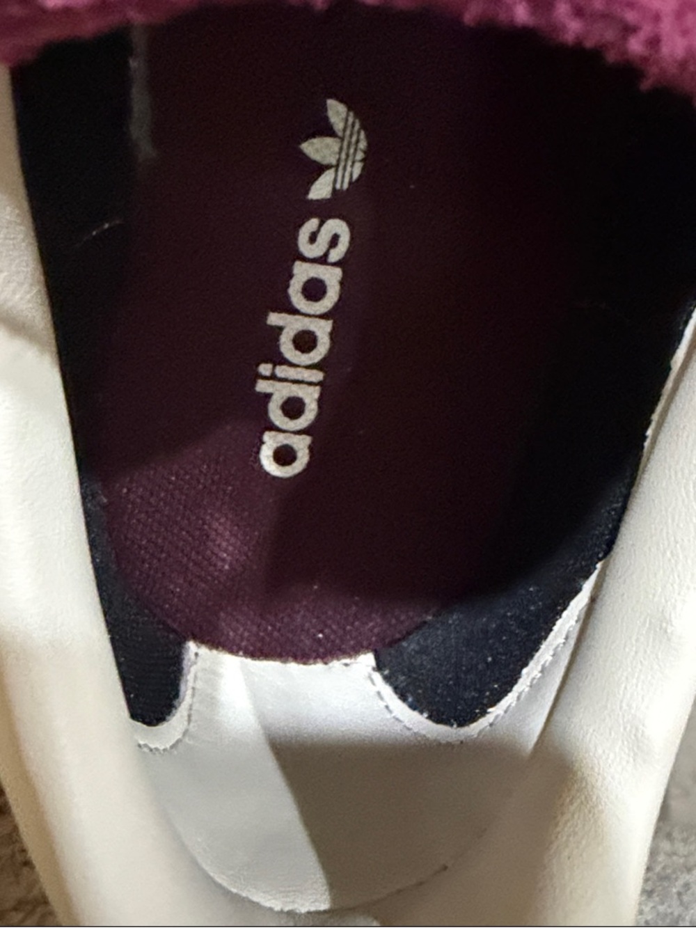 adidas Spezial Suede Sneakers in Burgundy and White with Gum Sole NWOT - Picture 9 of 9